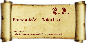 Maracskó Mabella névjegykártya